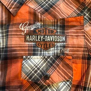 Harley-Davidson Women’s Orange Plaid Shirt